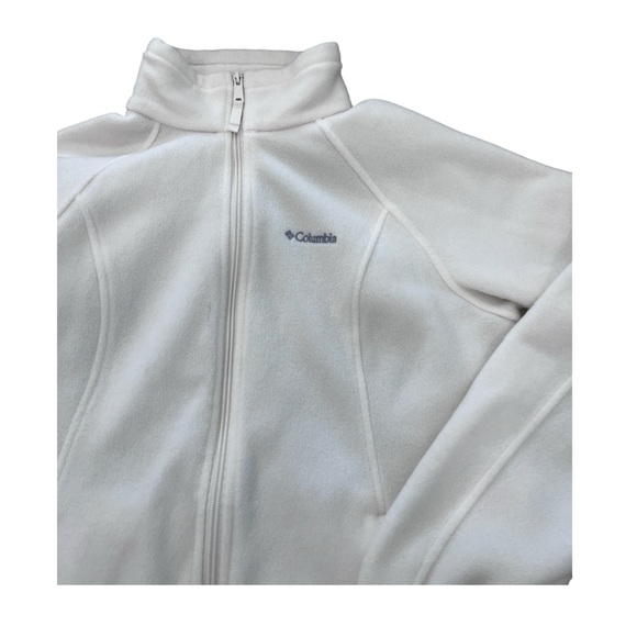 COLUMBIA | white fleece zip jacket size L - Picture 2 of 4